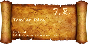 Traxler Réka névjegykártya